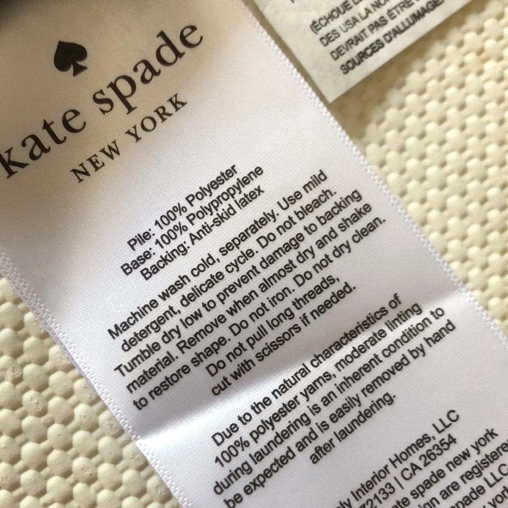 kate spade Yellow and White Polka Dot Bath Rug Mat